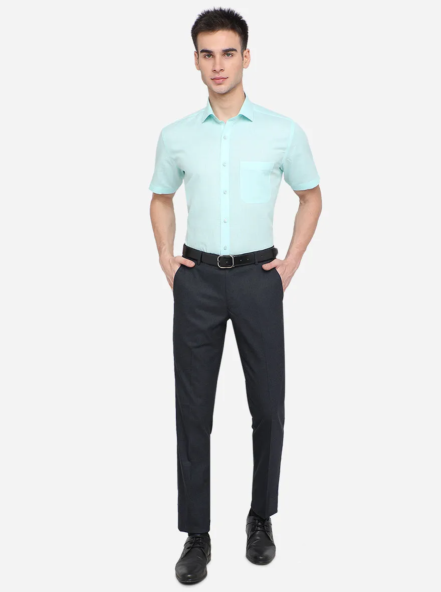 Sky Blue Solid Regular Fit Formal Shirt | Greenfibre