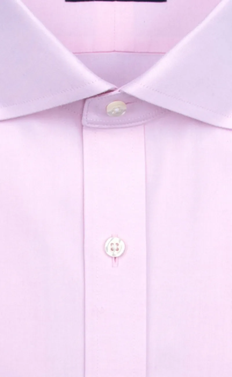 Slim Fit Pink Solid English Spread Collar Supima® Cotton Non-Iron Pinpoint Oxford Dress Shirt