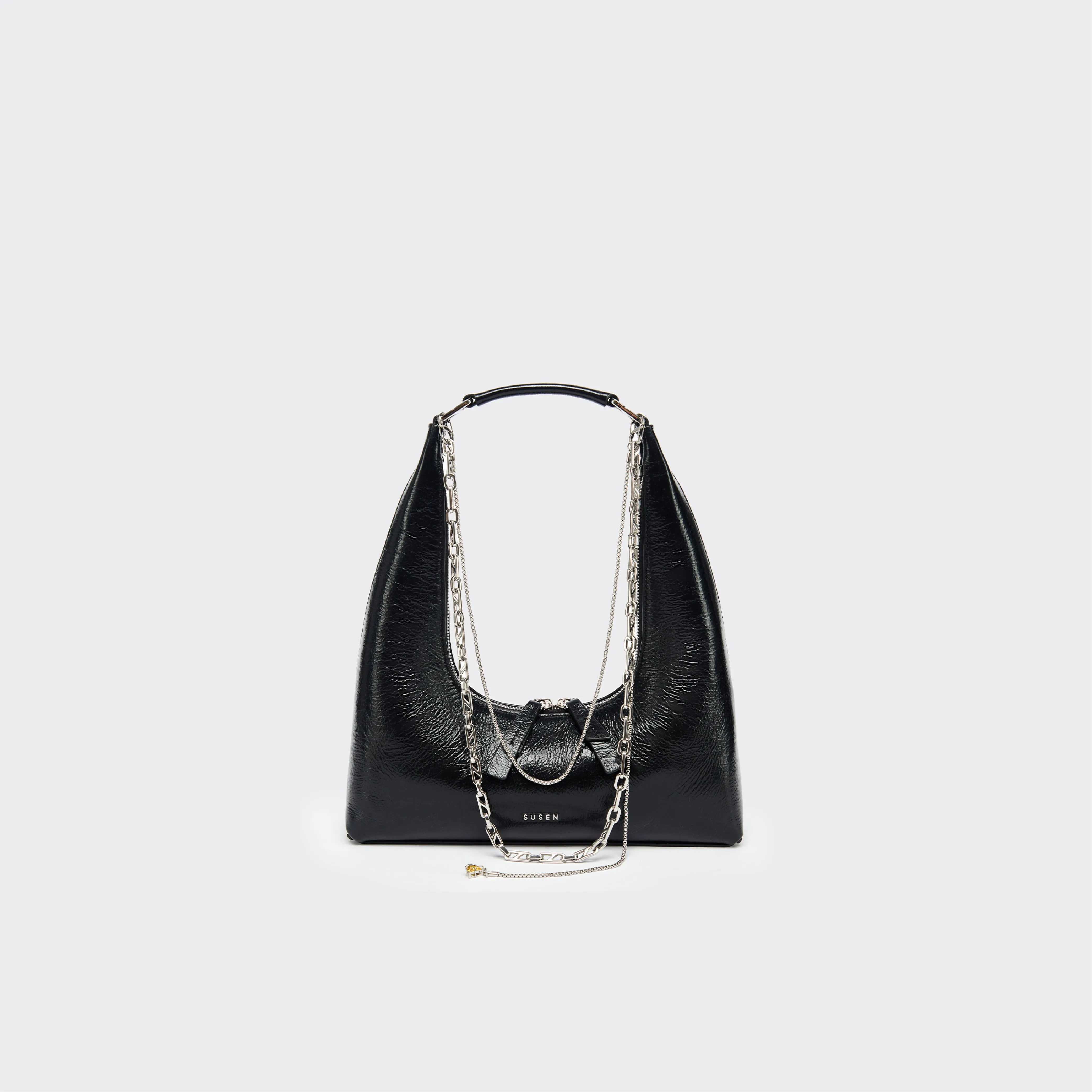 Small Shoulder Tartar Bag - Black