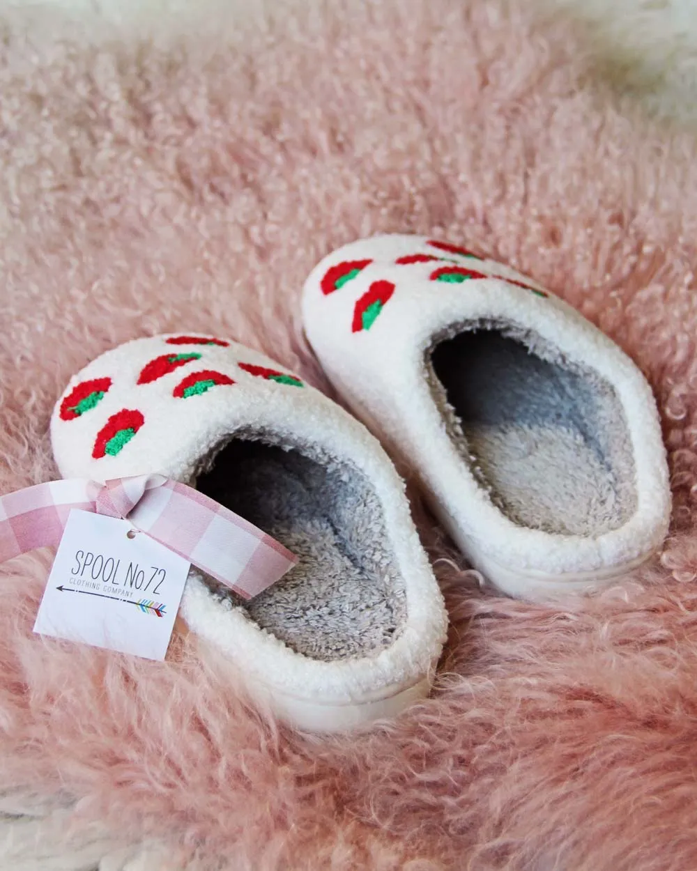 Snowy Strawberry Slippers