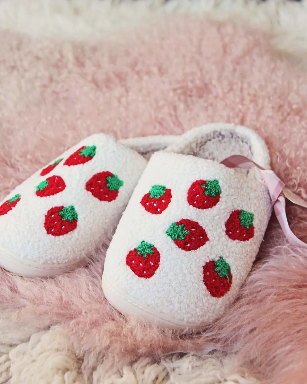 Snowy Strawberry Slippers