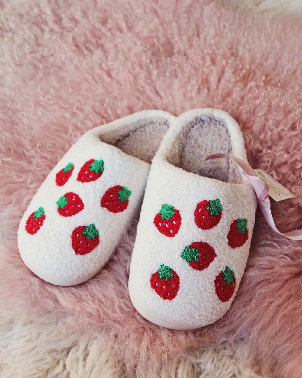 Snowy Strawberry Slippers