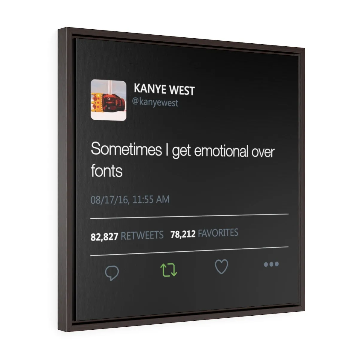 Sometimes I get emotional over fonts - Square Framed Premium Gallery Wrap Canvas