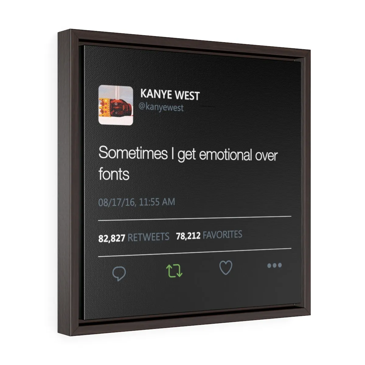 Sometimes I get emotional over fonts - Square Framed Premium Gallery Wrap Canvas