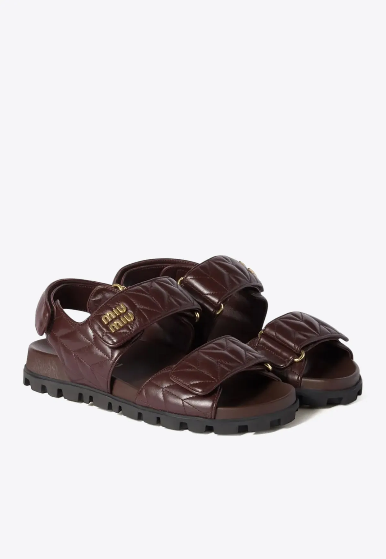 Sporty Quilted Leather Sandals