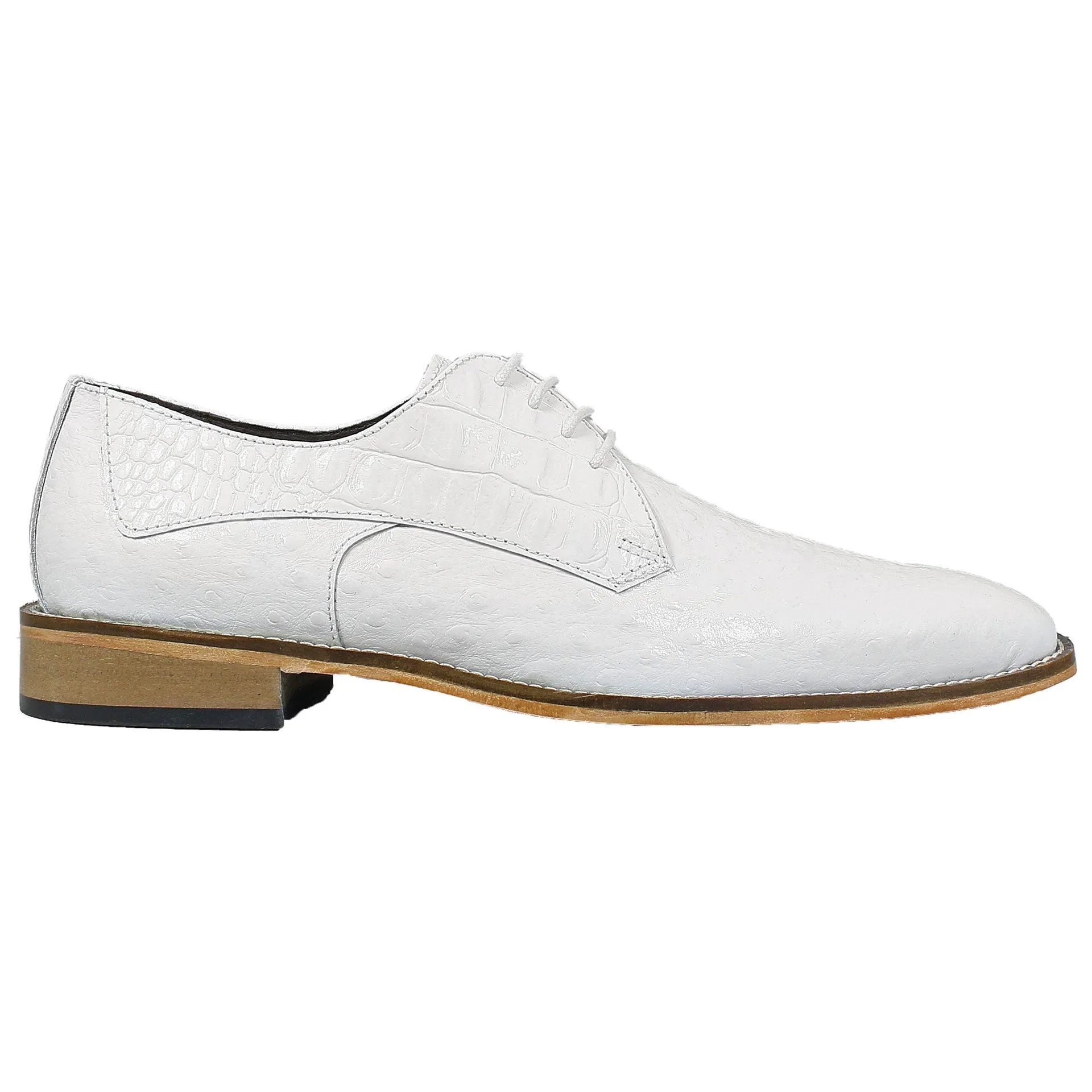 Stacy Adams Russo White Plain Toe Oxford Dress Shoes