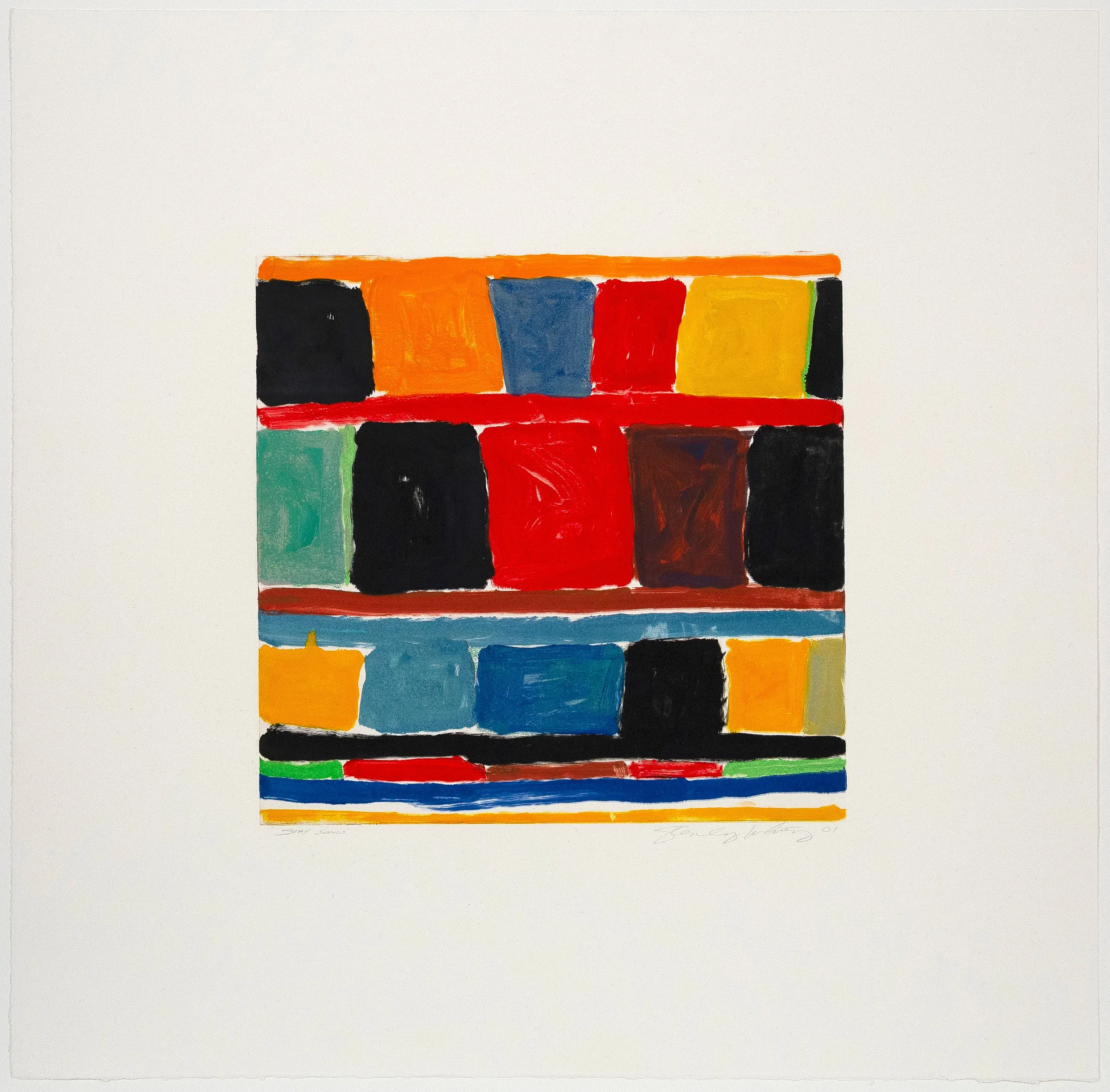 STANLEY WHITNEY "STAY SONGS" MONOTYPE, 2001