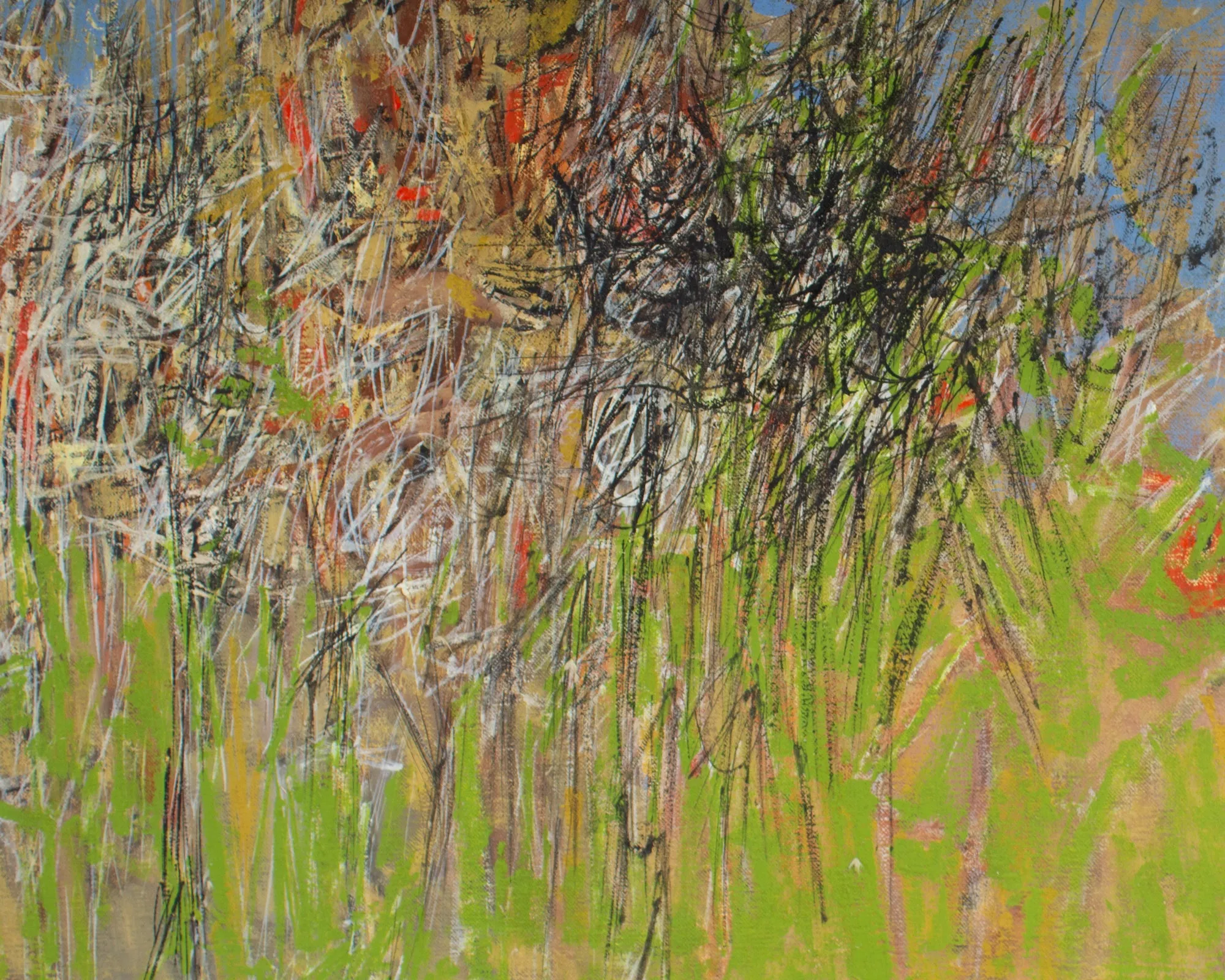 Stephen Magada Signed 1960 “Encounter” Abstract Oil on Canvas Painting