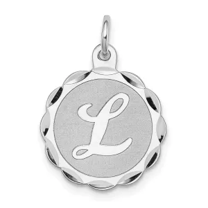 Sterling Silver Brocaded Initial L Charm