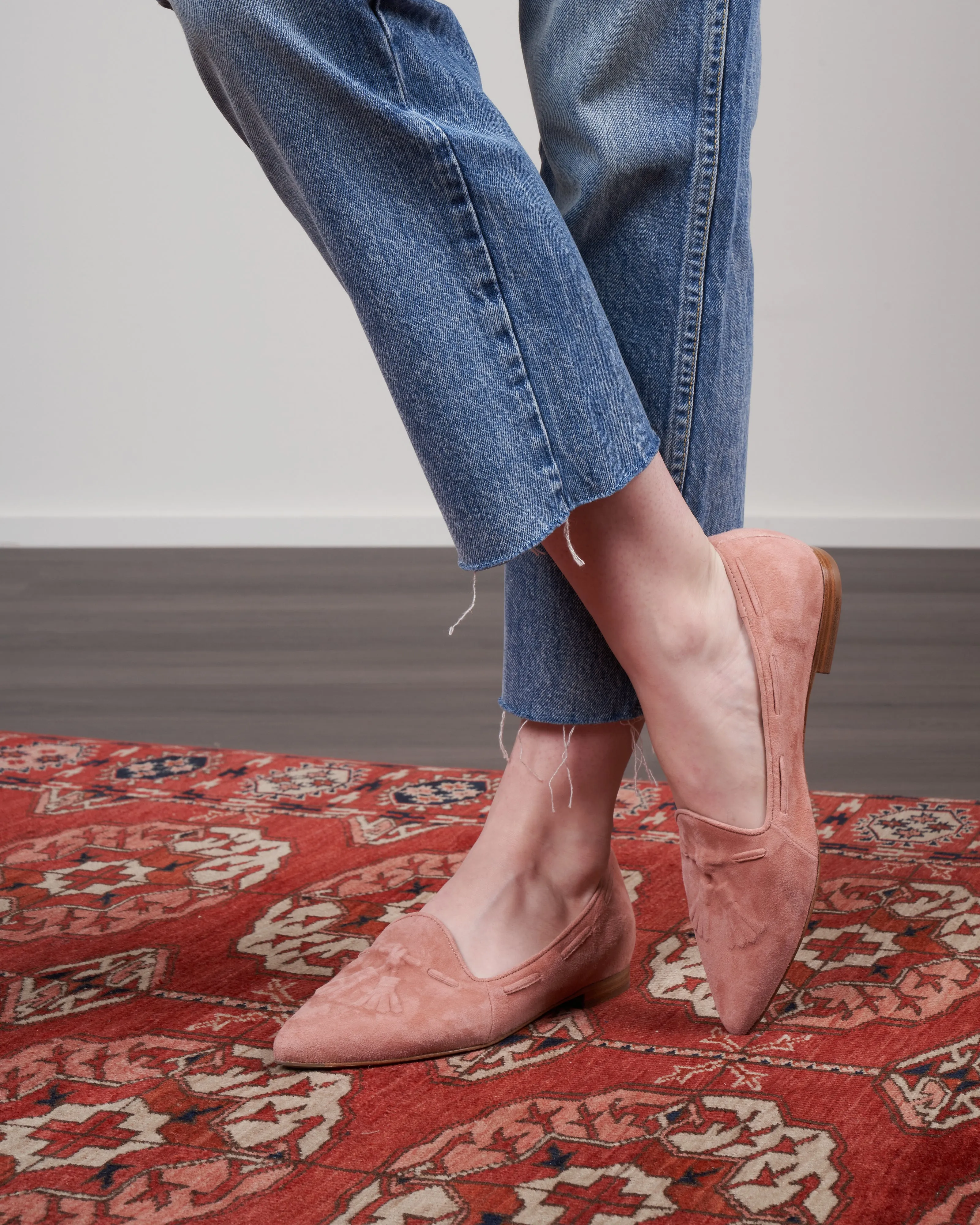 suede flat - camoscio clay