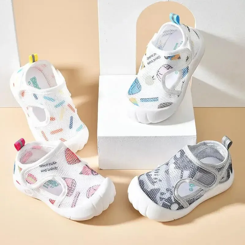 Summer Mesh Breathable Non slip Walking Shoes for Boys and Girls