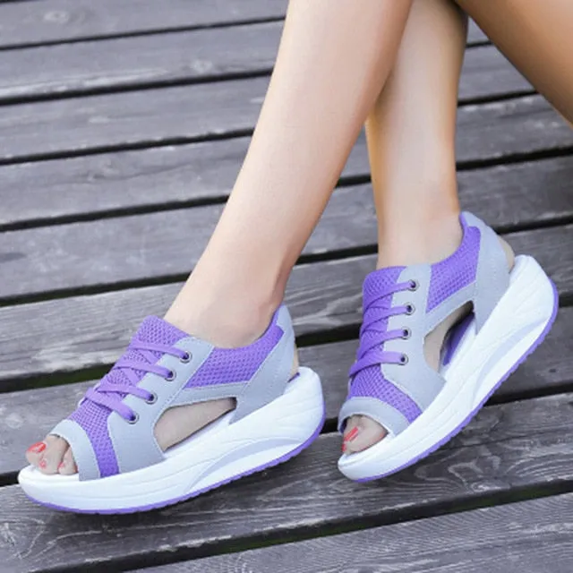 Summer Women Sandals Casual Mesh Breathable Shoes Woman Ladies Wedges Sandals