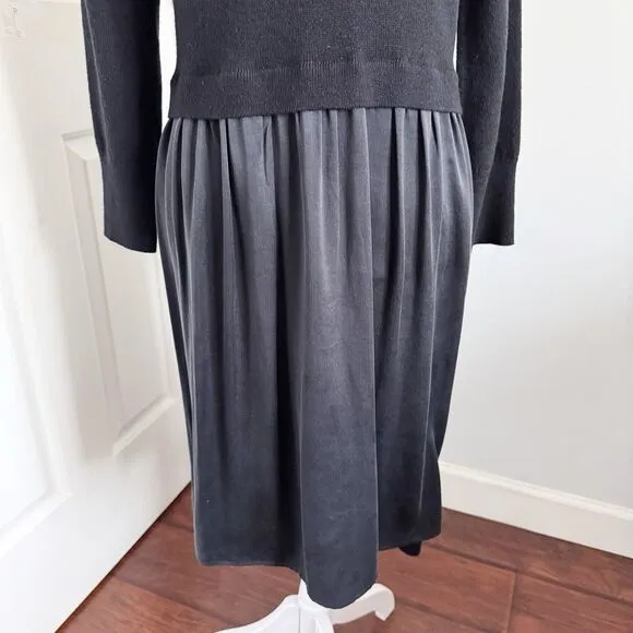 Sundance Dress Jillian Wool Silk Long Sleeve Black Sz XS Winter Funeral Elegant
