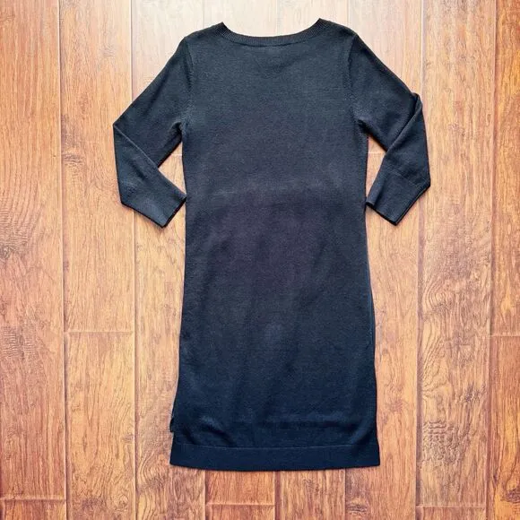 Sundance Dress Jillian Wool Silk Long Sleeve Black Sz XS Winter Funeral Elegant