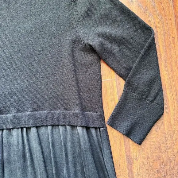 Sundance Dress Jillian Wool Silk Long Sleeve Black Sz XS Winter Funeral Elegant