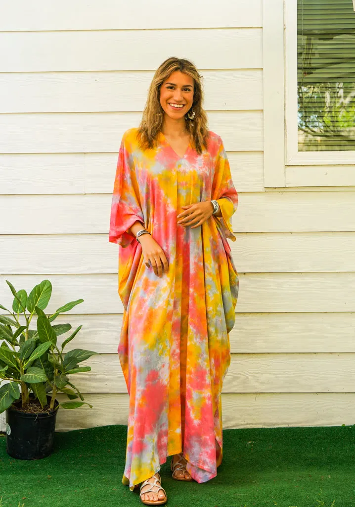 Sunset Glow Tie-Dye Kaftan