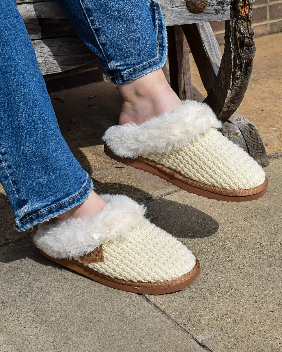 SWEATER SLIPPERS BY VERY G - CREAM