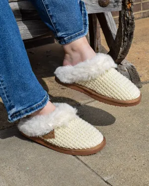 SWEATER SLIPPERS BY VERY G - CREAM