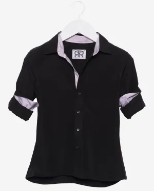 Tailored - Black with Purple Contrast