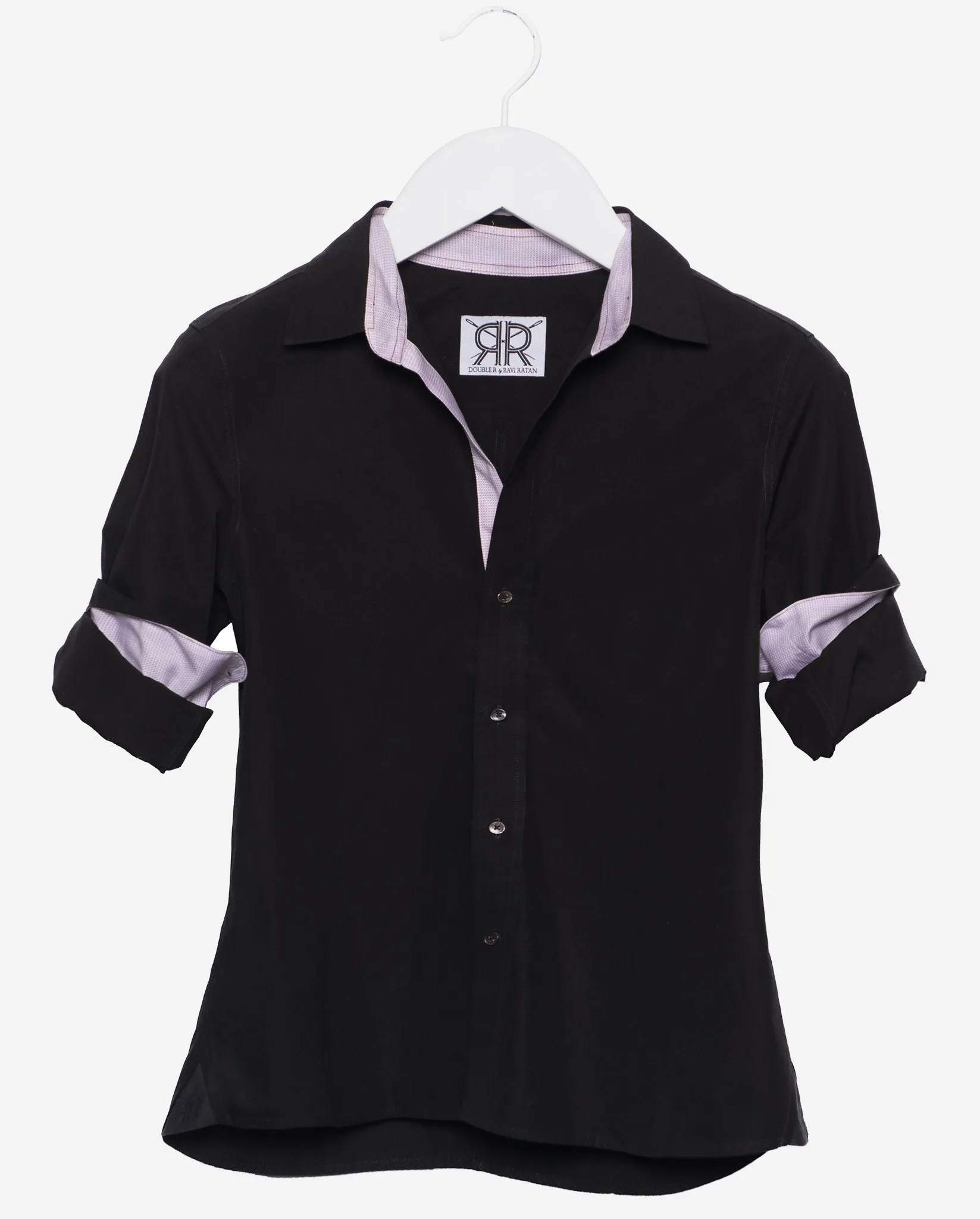 Tailored - Black with Purple Contrast