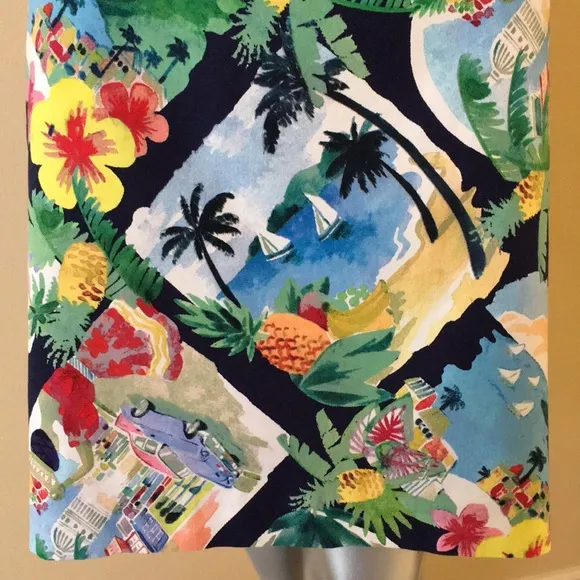 TALBOTS | Tropical Print A-Line Canvas Skirt