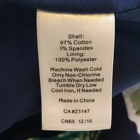 TALBOTS | Tropical Print A-Line Canvas Skirt