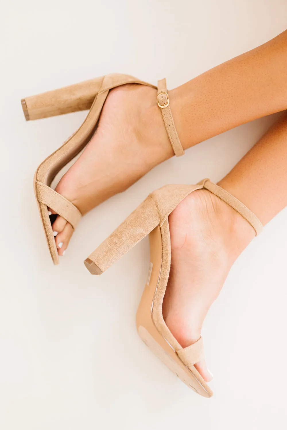 Tall Square Toe Block Heel Sandals - Taupe