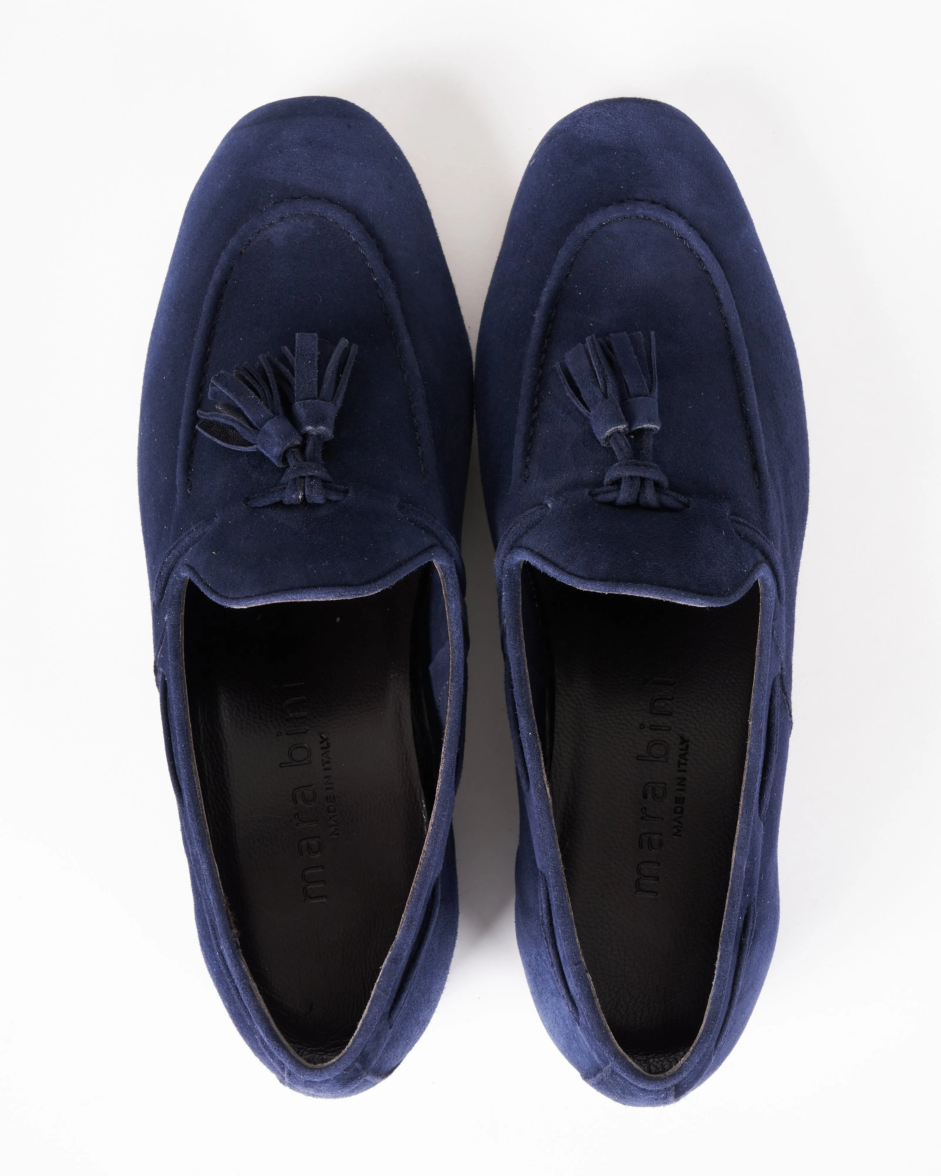 tassle loafer - suede blue