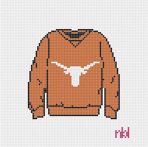Texas Sweatshirt Needlepoint Canvas