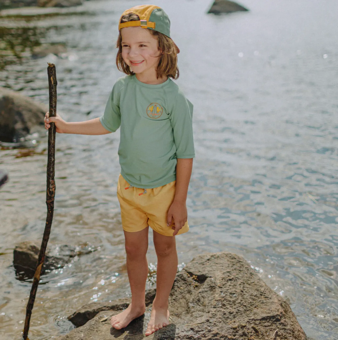 The Colour-Block Cap - Green - KIDS
