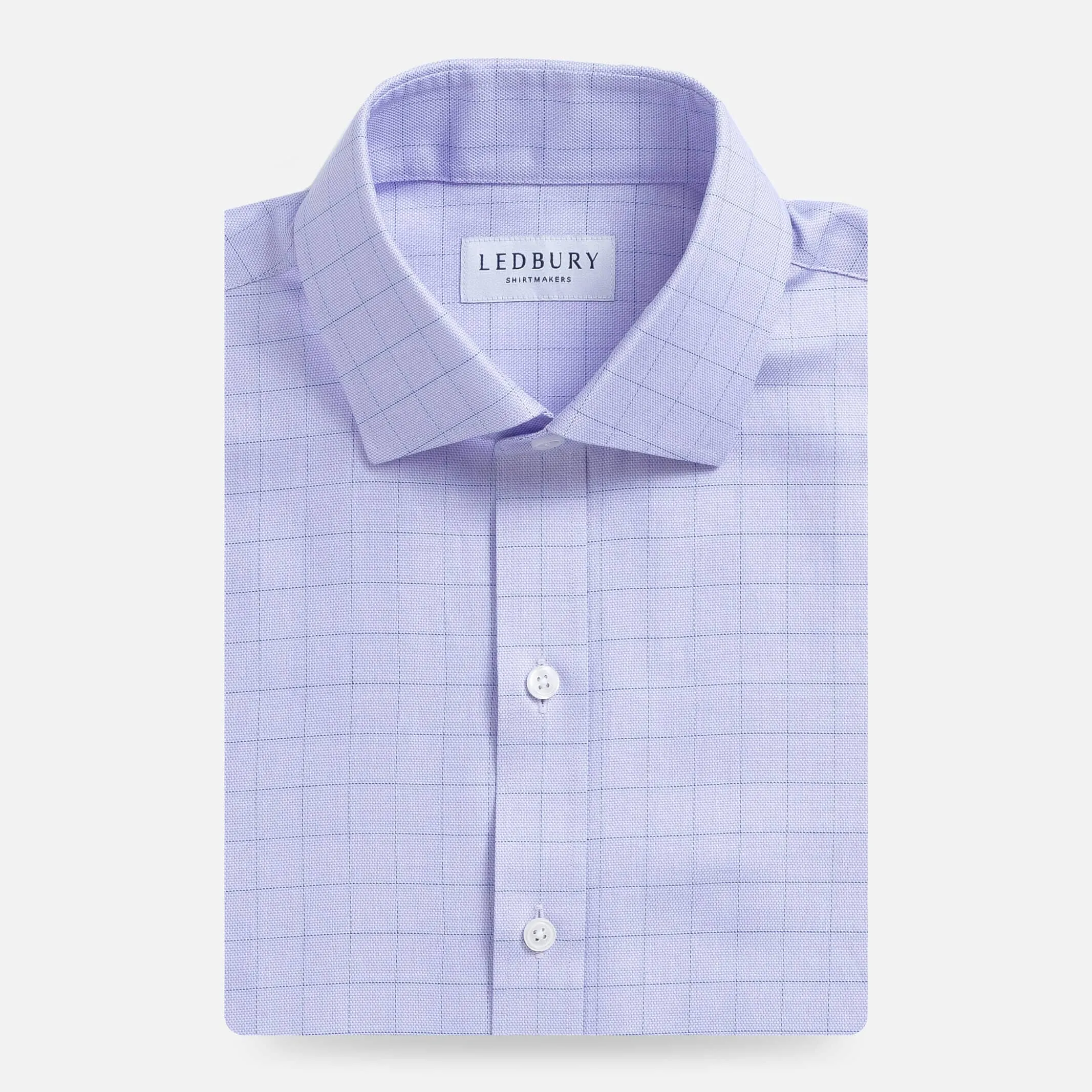 The Lavender Powell Windowpane Royal Oxford Custom Shirt