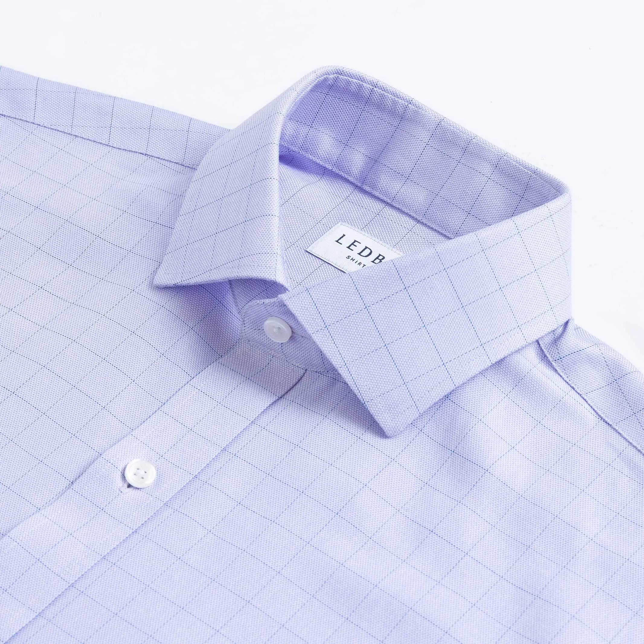 The Lavender Powell Windowpane Royal Oxford Custom Shirt
