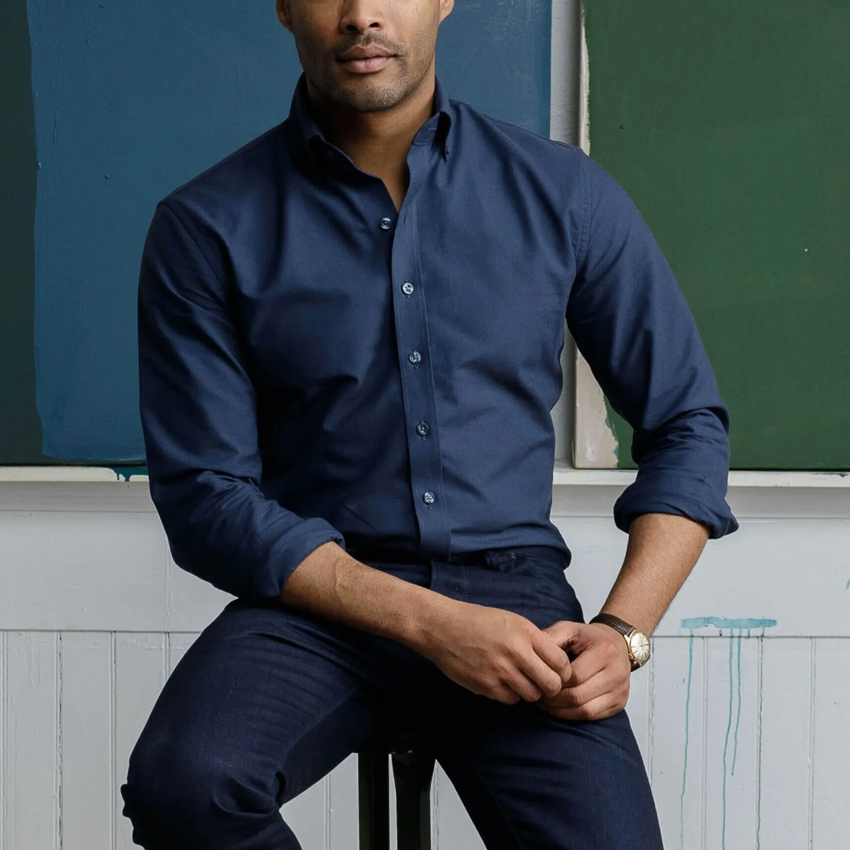 The Navy Mayfield Oxford Custom Shirt