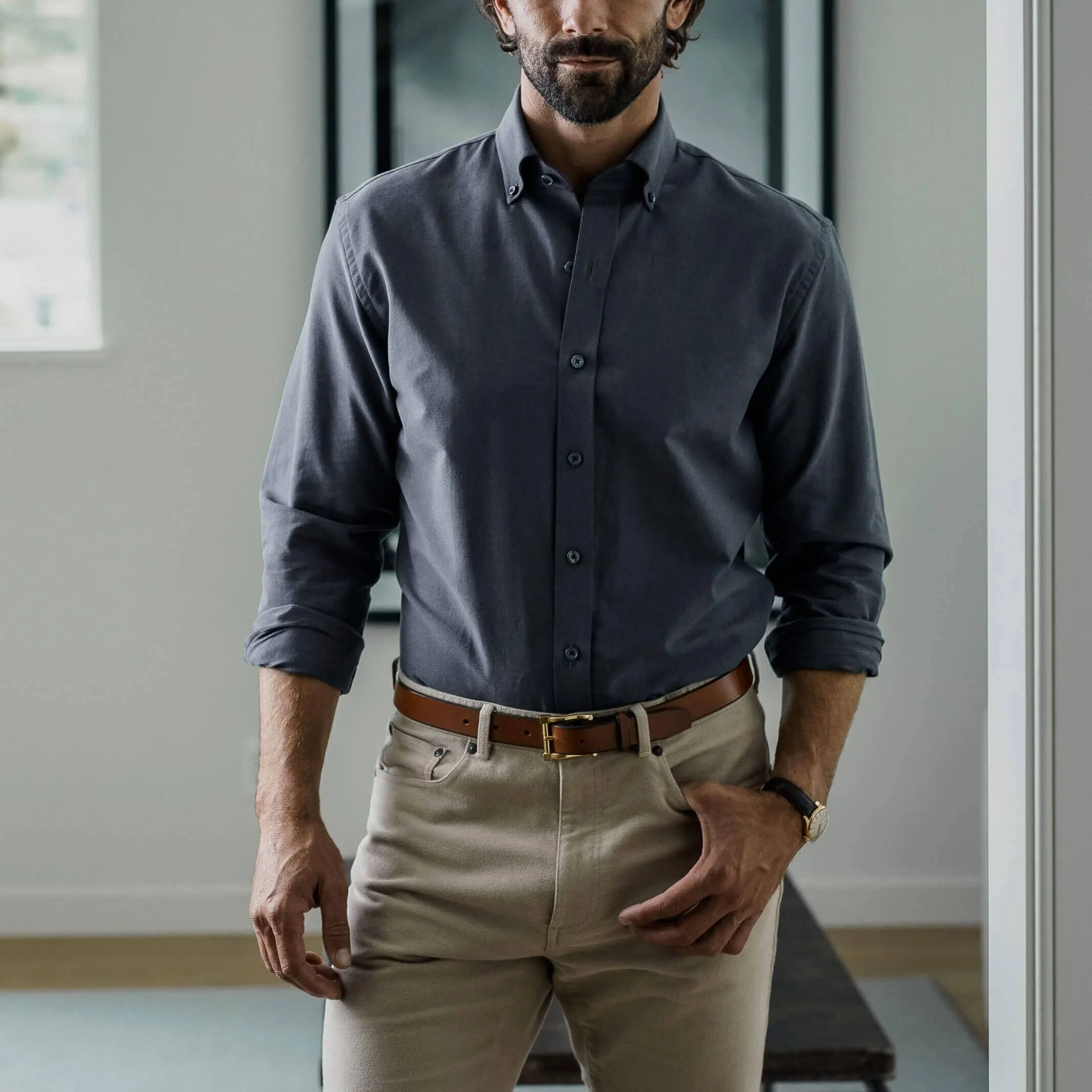 The Steel Grey Mayfield Oxford Custom Shirt