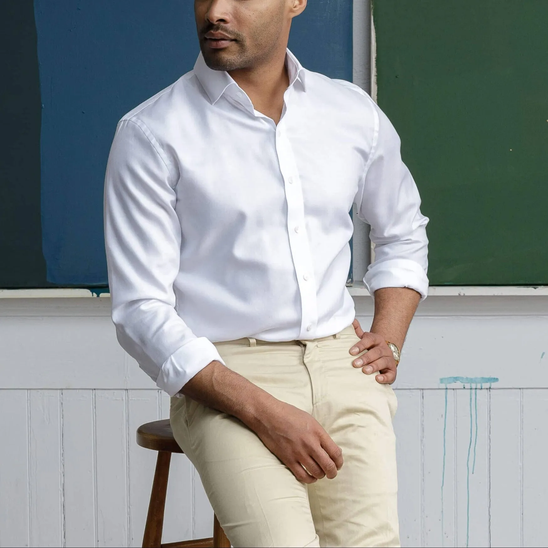 The White George Royal Oxford Custom Shirt