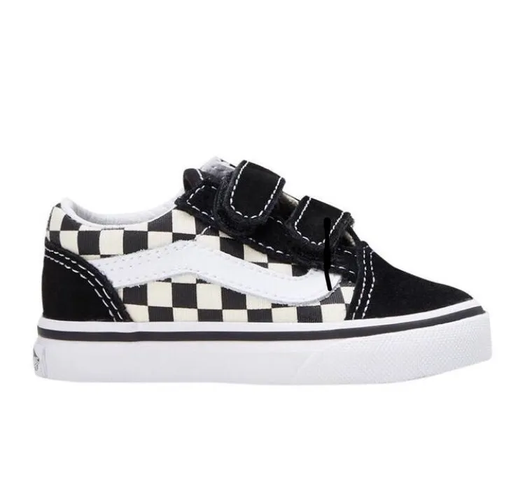 Toddler Old Skool V Primary Checkerboard Black White