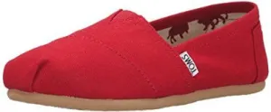 TOMS Womens Red Canvas Slip-On Shoes Size 5.5