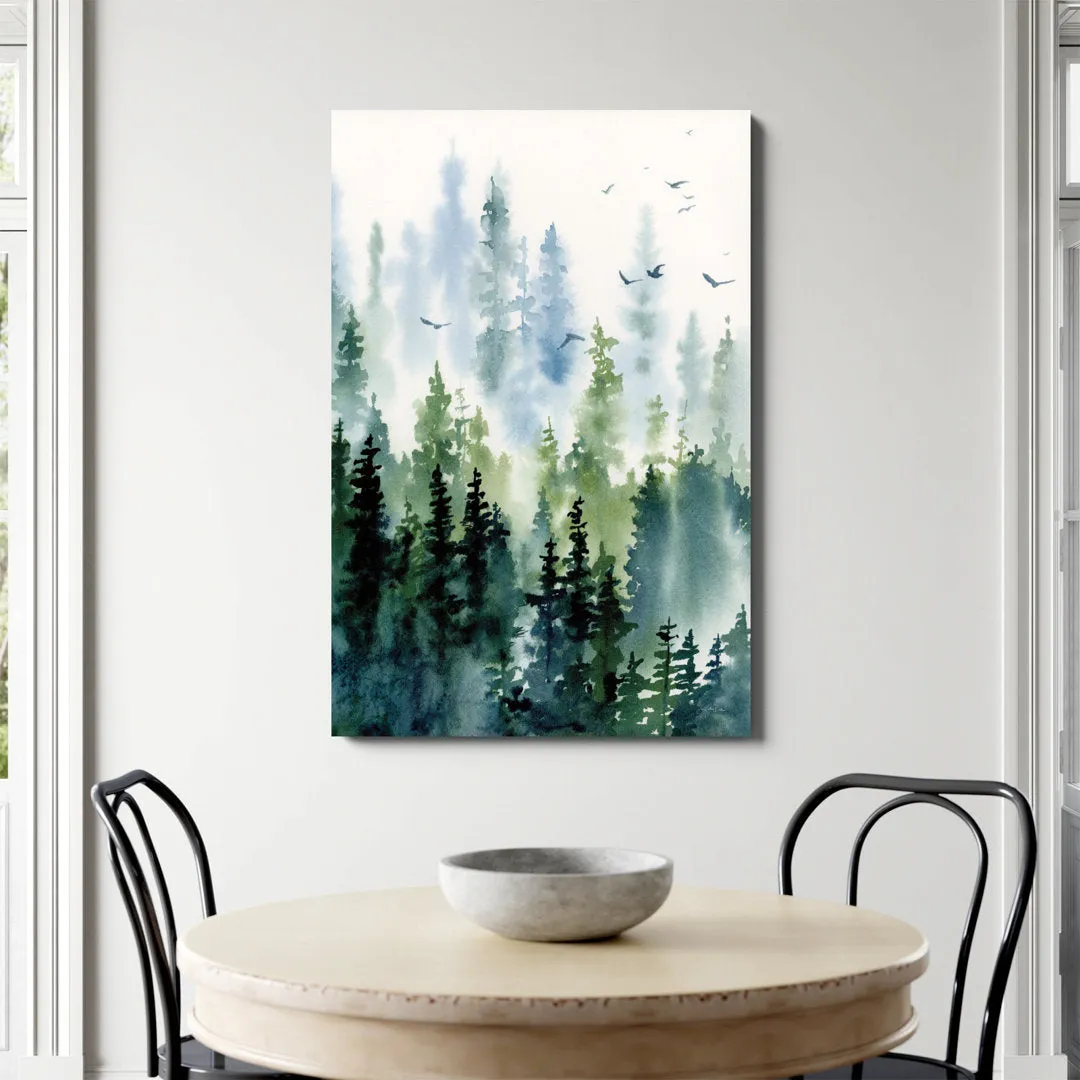 Treeline by Katrina Pete - Wrapped Canvas Painting Print Kelly Clarkson Home Frame Color: Maple Size: 48" H x 32" W   Format: Framed Canvas