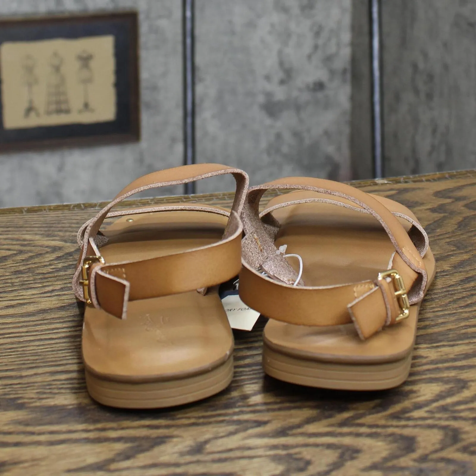 Universal Thread Women's Becca Studded Ankle Strap Sandals Tan Brown 8.5W