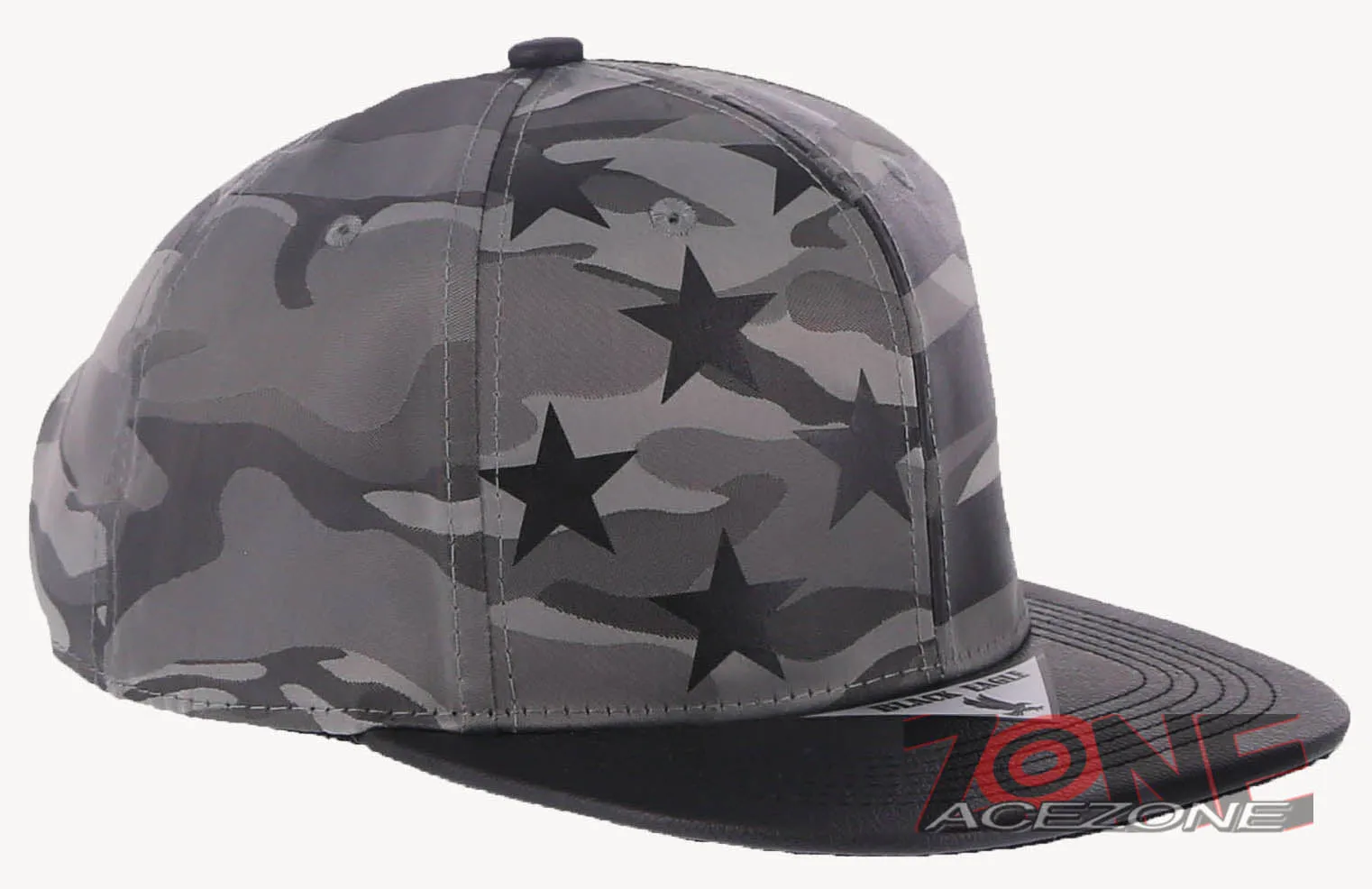 USA FLAG STAR FAUX LEATHER VISOR FLAT BILL BASEBALL CAP HAT CAMOUFLAGE GRAY