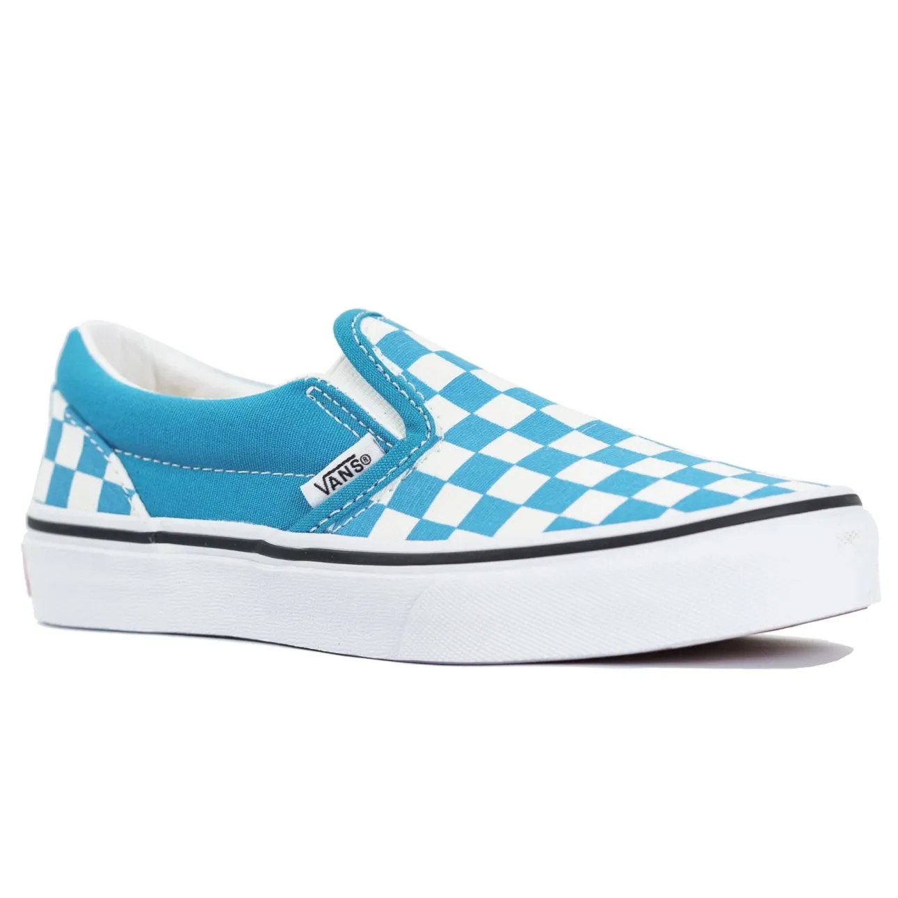Vans Kids Slip-On - (Checkerboard) Caribbean Blue