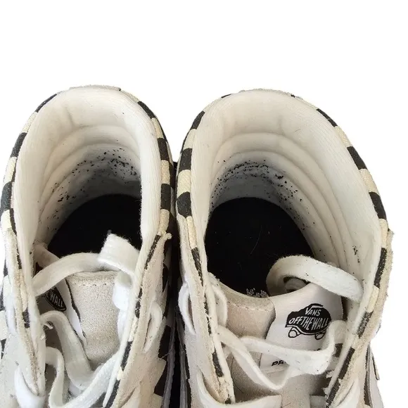 Vans Pro Sk8 Hi Checkerboard Shoes Suede Men 8 WHITE 40.5 Off the Wall H…