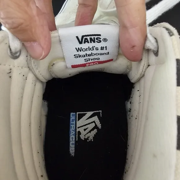 Vans Pro Sk8 Hi Checkerboard Shoes Suede Men 8 WHITE 40.5 Off the Wall H…