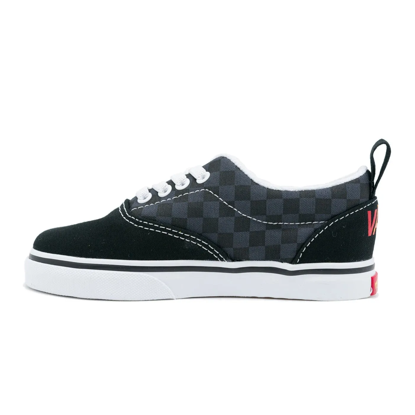 Vans Toddler Era Elastic Lace - (Flame Logo) Black/Multi