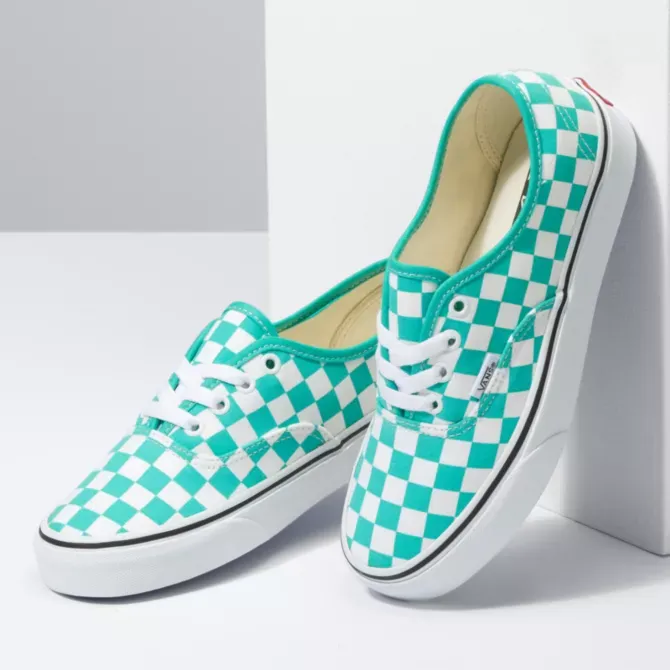 Vans Women Authentic Shoes Checkerboard Waterfall/True White