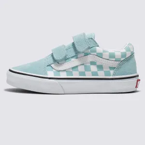 VANS Youth Old Skool V Color Theory Checkerboard Canal Blue