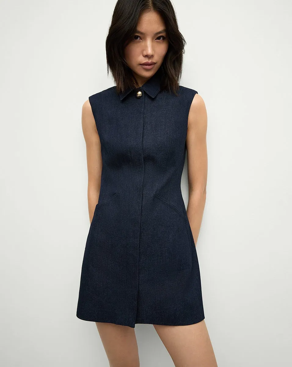 Veronica Beard Serina Denim Dress in Dark Oxford