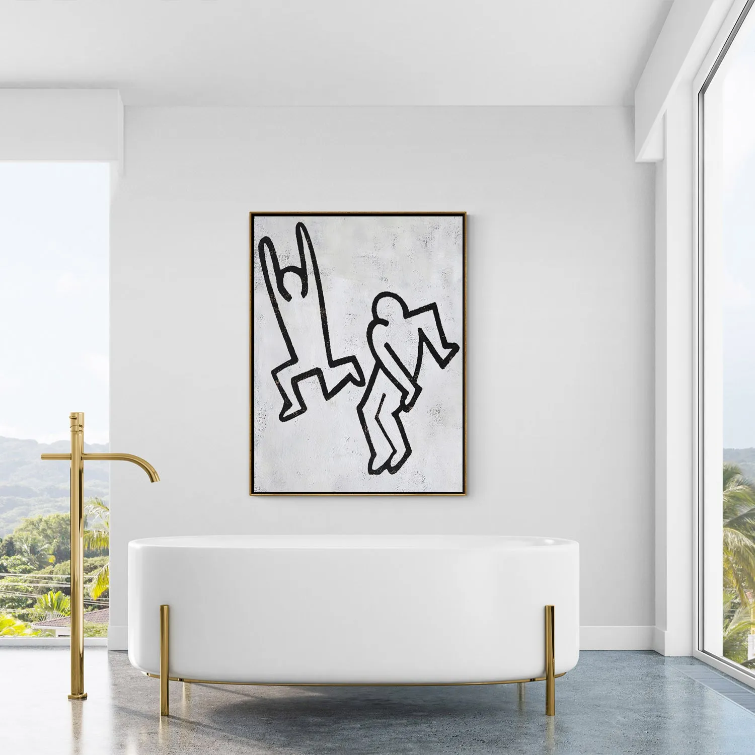 Vertical Abstract Dancing Man Painting H162V