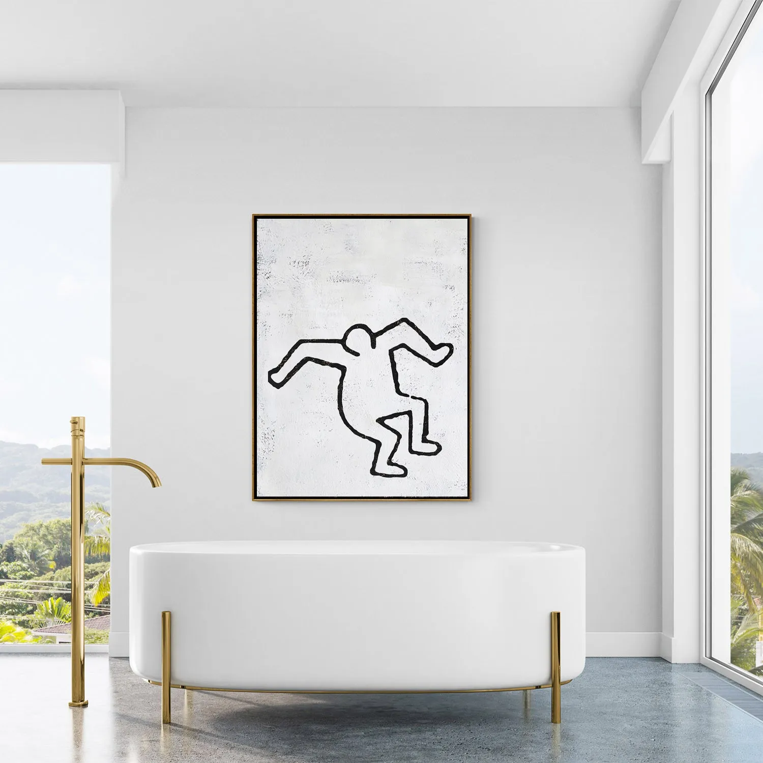 Vertical Abstract Dancing Man Painting H203V