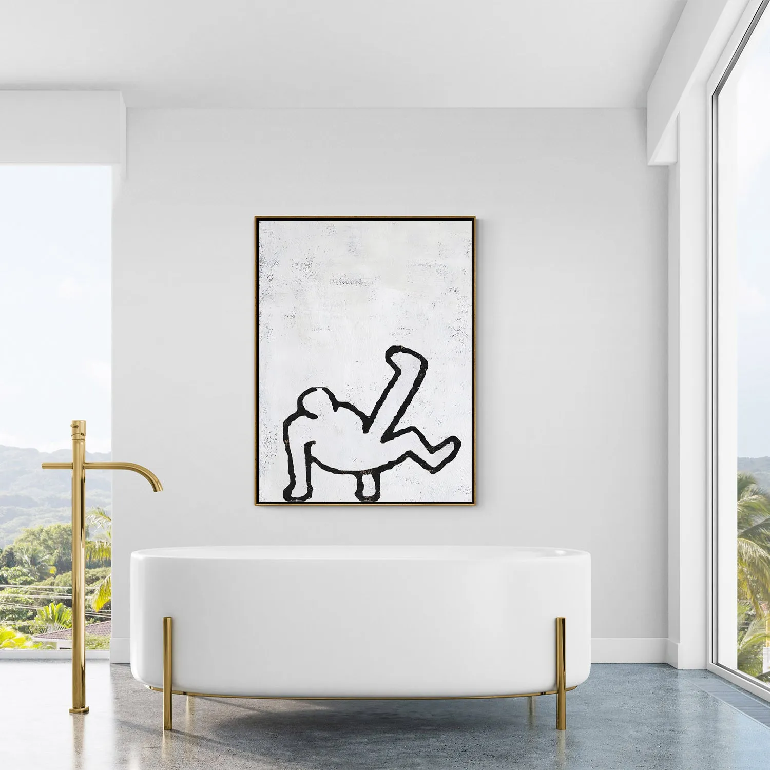 Vertical Abstract Dancing Man Painting H205V
